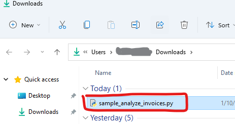 Extract items from Invoice using API