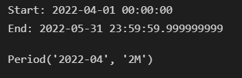 Pandas DateOffset, Timedelta and Period